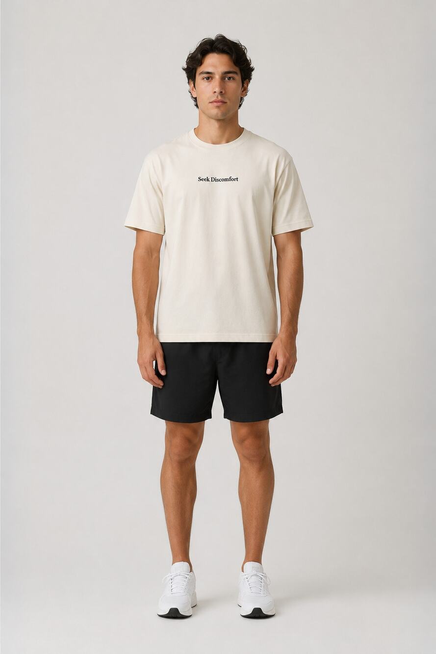Seek Discomfort Essential Tee Shirt Off White Unisex Large New Yes Theory